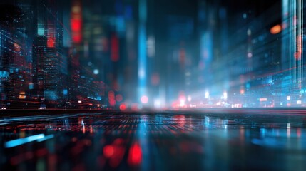 Cyberpunk Cityscape: Neon Lights and Digital Architecture