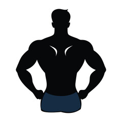 Fototapeta premium silhouette vector of muscular male back only