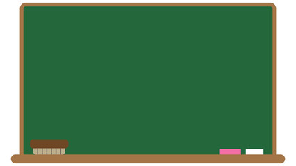 An Educational Blackboard with Chalk and Duster at School