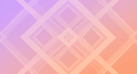 Geometric squares pattern with soft peach and lavender gradient