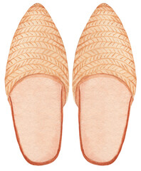 Watercolor illustration of women’s summer clogs. Great for fashion designs, packaging, postcards, textile prints, and digital projects.

