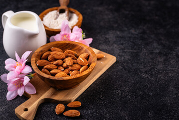Almond alternative milk, oil and flour