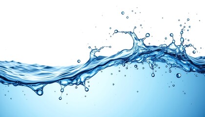 Crystal clear water splash on white background.