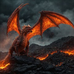 red dragon in the night