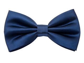 Blue satin bow tie isolated