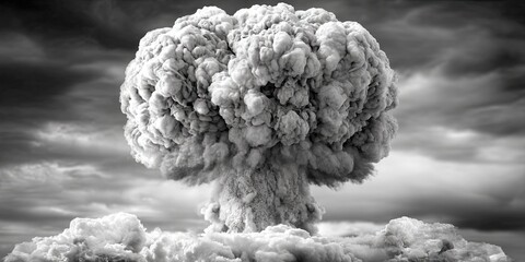 nuclear bomb exploding with mushroom cloud
