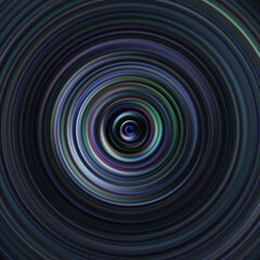 Colorful radial motion effect. Abstract rounded background. Color curves and sphere.