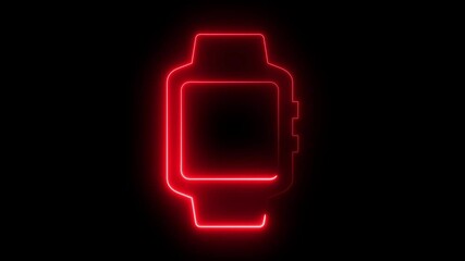 smartwatch screen check icon animation. alpha channel with transparency. White Square and Smartwatch Music Icon on Black Background - Powered by Adobe