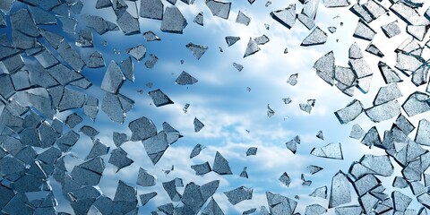 shattered sky with pieces falling 