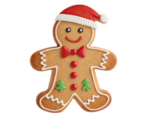 Gingerbread man decoration isolated on white background