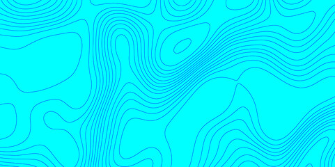 Blue landscape with mountains relief contours topography stylized height of the lines map, abstract terrain map contours illustration blue wave paper curved reliefs topography line map background.