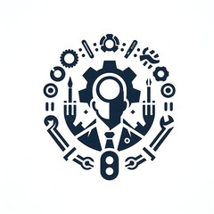 The logo of an engineering company that conveys precision, innovation and solidity from the first glance. Against a solid white background, the design stands out with clarity and impact.