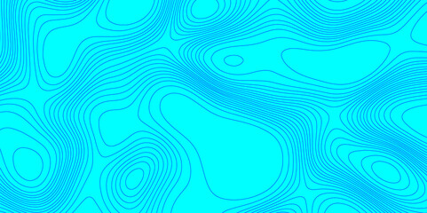Blue landscape with mountains relief contours topography stylized height of the lines map, abstract terrain map contours illustration blue wave paper curved reliefs topography line map background.