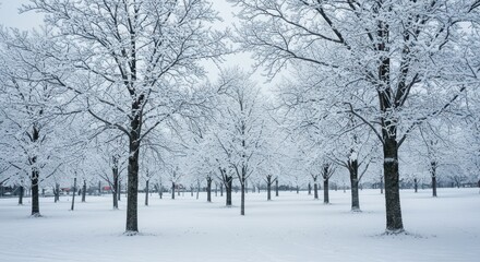 Fototapeta premium Snowy Winter Trees Landscape Photography