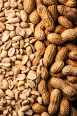 Pile of peanuts on a background