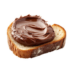 Isolated Bread Slice with Chocolate Spread