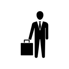 businessperson with briefcase icon on white 