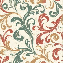 Seamless pattern with arabesques in retro style. Vector illustration.