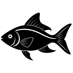 platy fish  vector silhouette on white background