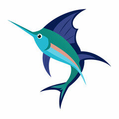 Swordtail vector on white background