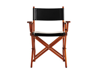 a black and wood folding chair