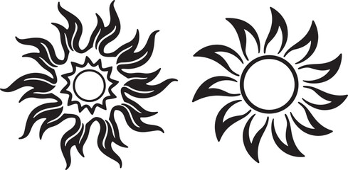 Stylized Sun vector Silhouette
