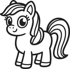 coloring page horse Silhouette