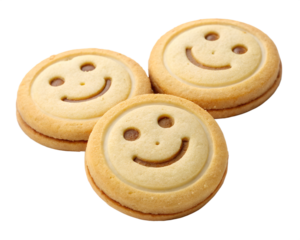 Smiley face cookies isolated on white