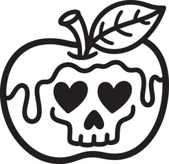 poison apple icon vector Silhouette