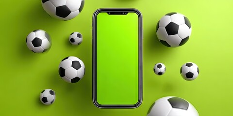 smartphone sports betting app mockup 3D cartoon isolated on solid background 