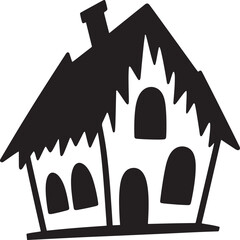 ghost town house icon Silhouette