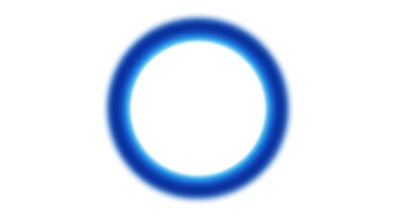 Blue circle with white center on a white background simple and clean.