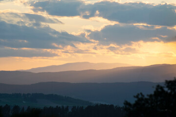 sunset in the mountains