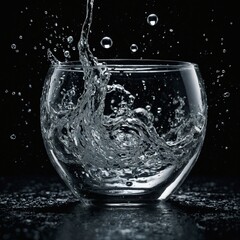 water splash in glass