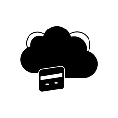 cloud with credit card icon on white background  .svg
