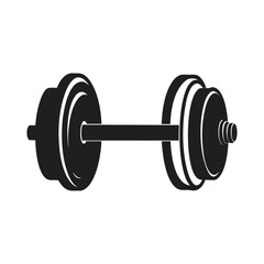 illustration of a barbell silhouette vector