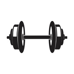 illustration of a barbell silhouette vector