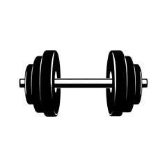 illustration of a barbell silhouette vector