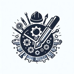 The logo of an engineering company that conveys precision, innovation and solidity from the first glance. Against a solid white background, the design stands out with clarity and impact.