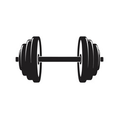 illustration of a barbell silhouette vector
