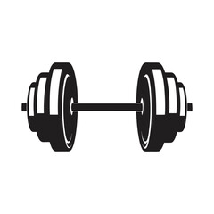 illustration of a barbell silhouette vector