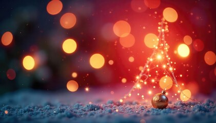 Naklejka premium Festive Christmas background with sparkling lights and bokeh , glitter, xmas