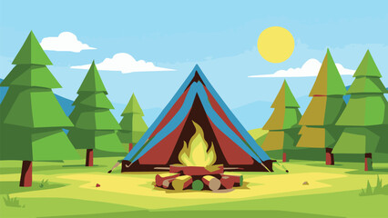 camping in the mountains