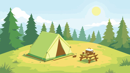 camping in the mountains vector