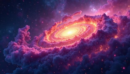 Abstract swirling nebula, cosmic dust and gas patterns, background, art, swirls