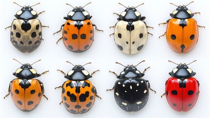 Six Variations of Ladybugs A Close-Up Study of Coccinellidae Species