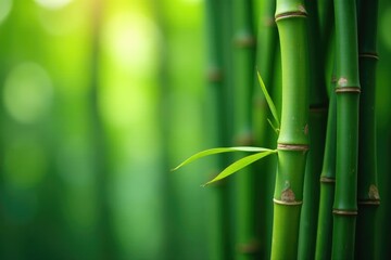 Close-up bamboo stalks, intricate node detail, sunlight, jungle, plant life