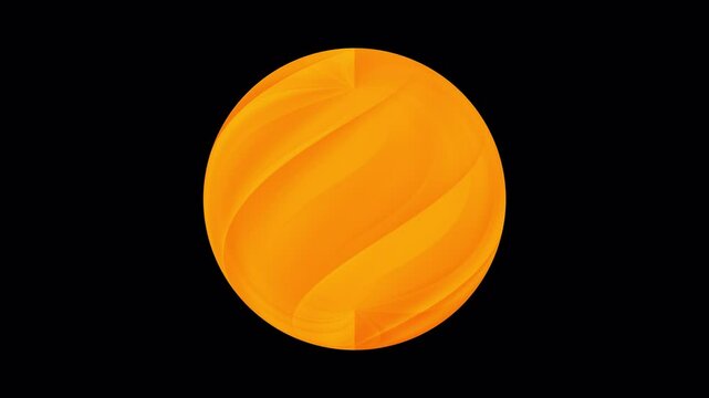 Vibrant sphere captivating, round orange object for design projects, 4K alpha channel suitable for creativity, digital art, backgrounds, and futuristic concepts.