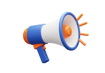 Colorful megaphone isolated on transparent background