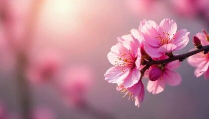 Vibrant spring blossoms forming a soft, blurry background , pastel, pastel background, bloom
